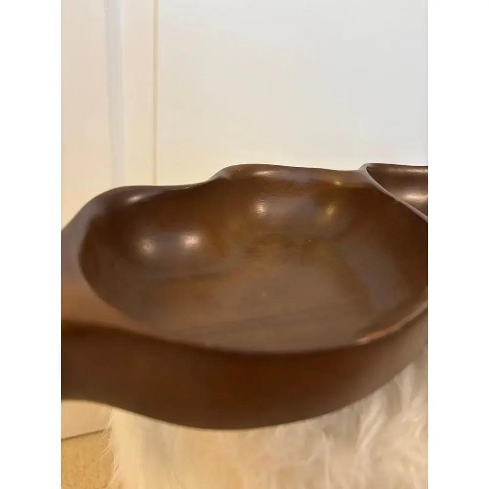 vintage mid century monkey pod wood serving tray